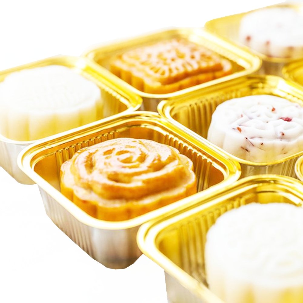 100g Square Gold Moon Cake Tray - Pk100 - TEM IMPORTS™