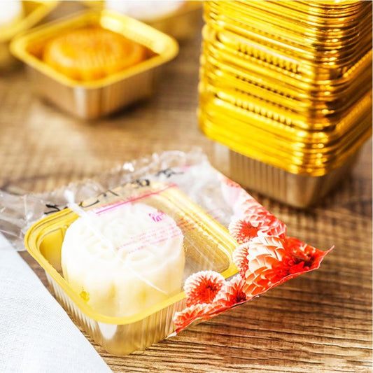 100g Square Gold Moon Cake Tray - Pk100 - TEM IMPORTS™