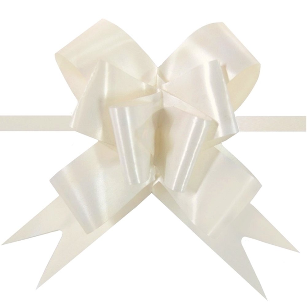 10cm Wide Butterfly Pull Bows-Ivory - Pk 10 - TEM IMPORTS™