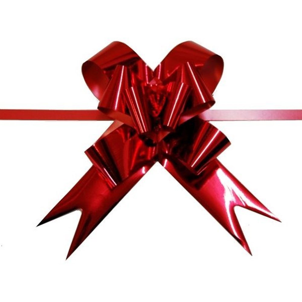 10cm Wide Butterfly Pull Bows-Metallic Red - Pk 10 - TEM IMPORTS™