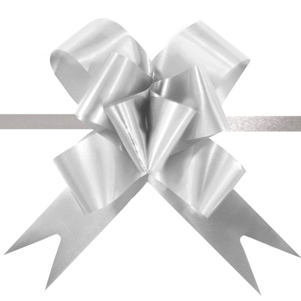 10cm Wide Butterfly Pull Bows-Silver - Pk 10 - TEM IMPORTS™