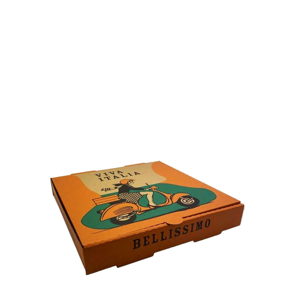 11" Inch Takeaway Pizza Box Kraft Brown Printed - TEM IMPORTS™