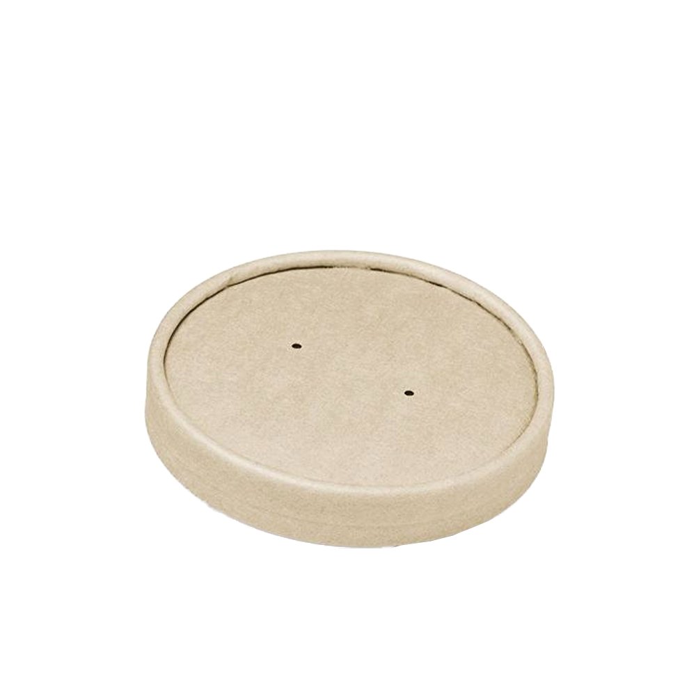 117mm PLA Coated Bamboo Paper Lid For 26/32oz Soup Cup - TEM IMPORTS™