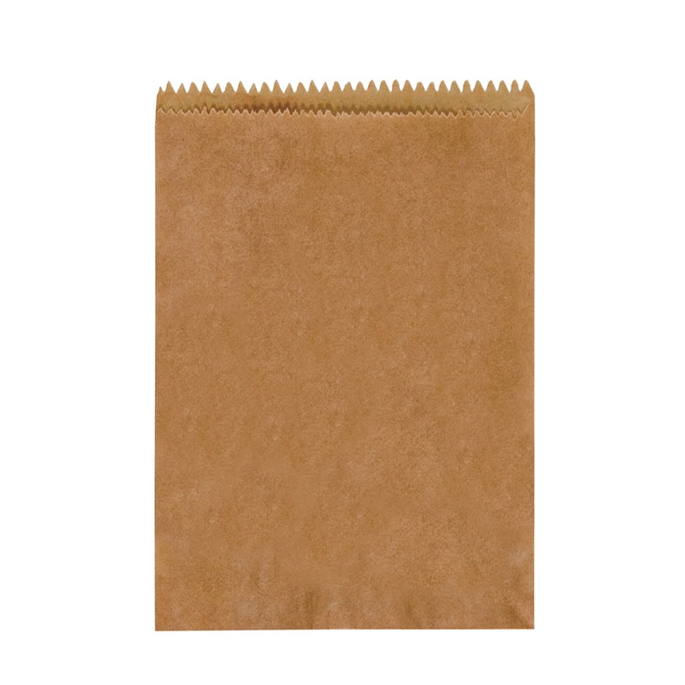 1/2 Long Flat Paper Bag Brown - Pack of 100 - TEM IMPORTS™