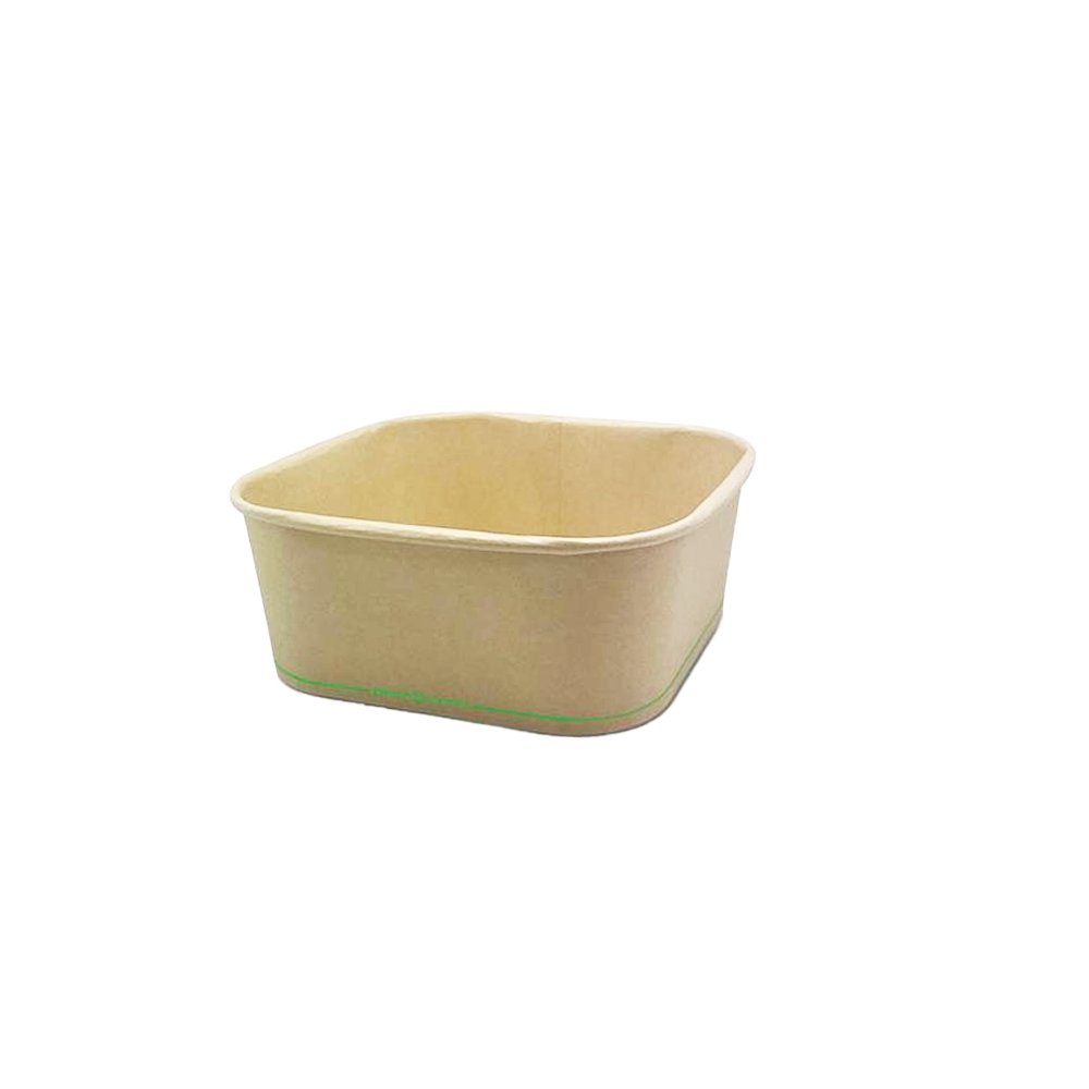 1200mL BioPBS Coated Bamboo Paper Square Container - TEM IMPORTS™