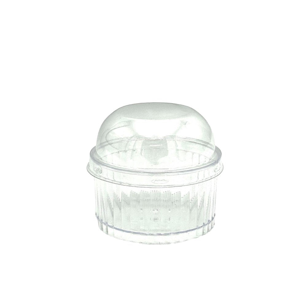120mL Clear Round Cylinder Rib Cup With Lid - TEM IMPORTS™