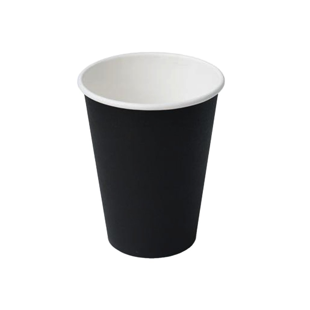 12oz/355mL PE Coated SW Paper Cup Black - TEM IMPORTS™