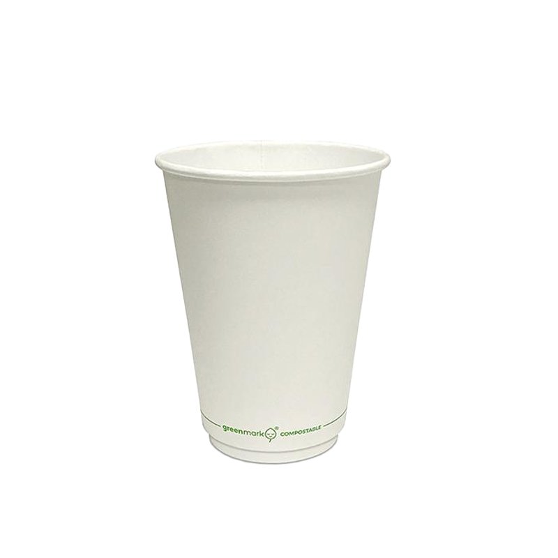 12oz/355mL PLA Coated DW Paper Cup White - TEM IMPORTS™