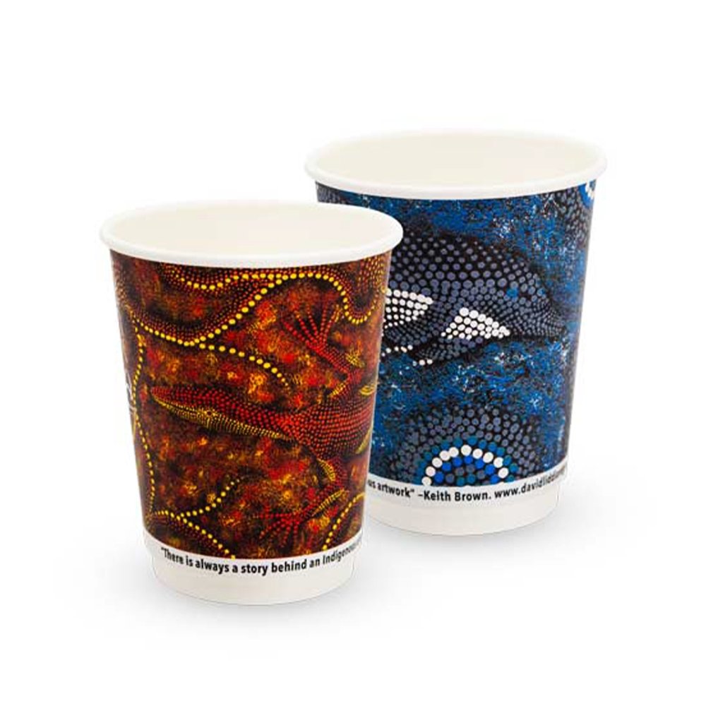 12oz/355mL PLA Coated SW Paper Cup Indigenous - TEM IMPORTS™