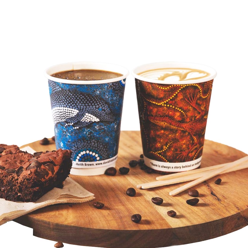 12oz/355mL PLA Coated SW Paper Cup Indigenous - TEM IMPORTS™