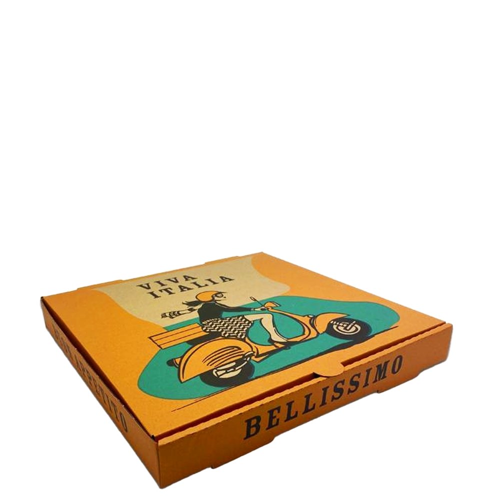 13" Inch Takeaway Pizza Box Kraft Brown Printed - TEM IMPORTS™