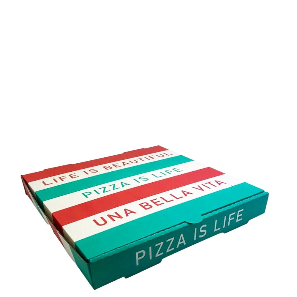13" Inch Takeaway Pizza Box White Printed - TEM IMPORTS™