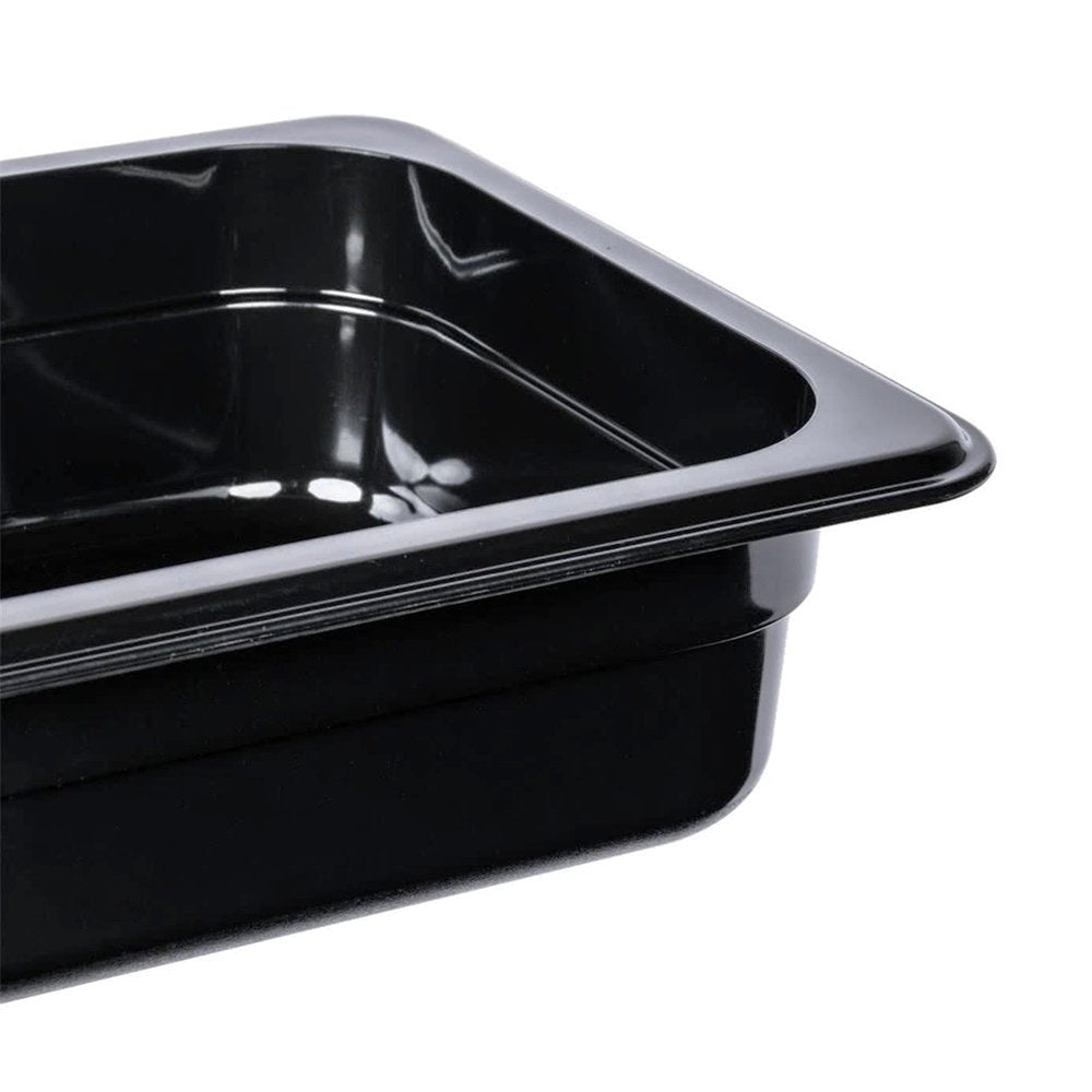 1/3 Size Steam Pan Polycarbonate Black - 8.0L - TEM IMPORTS™