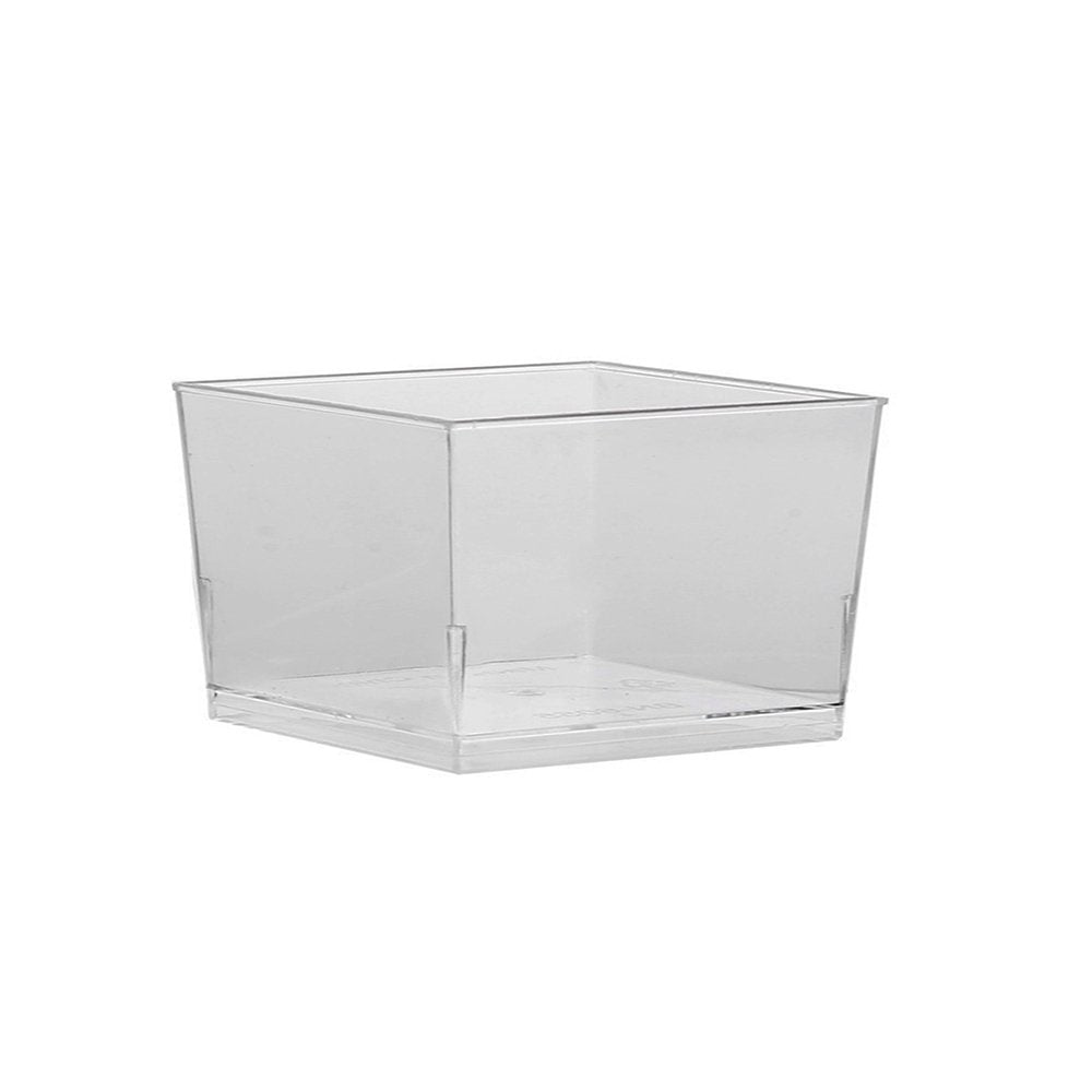 140mL Clear Short Square Container With Lid - TEM IMPORTS™