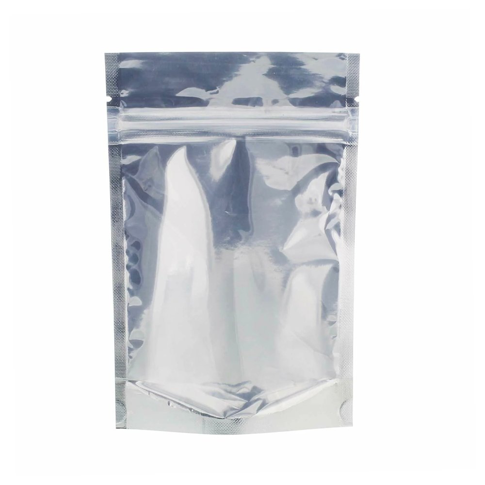 14x20 Reusable Foil Silver Ziplock Bag Full Window - Pack of 50 - TEM IMPORTS™