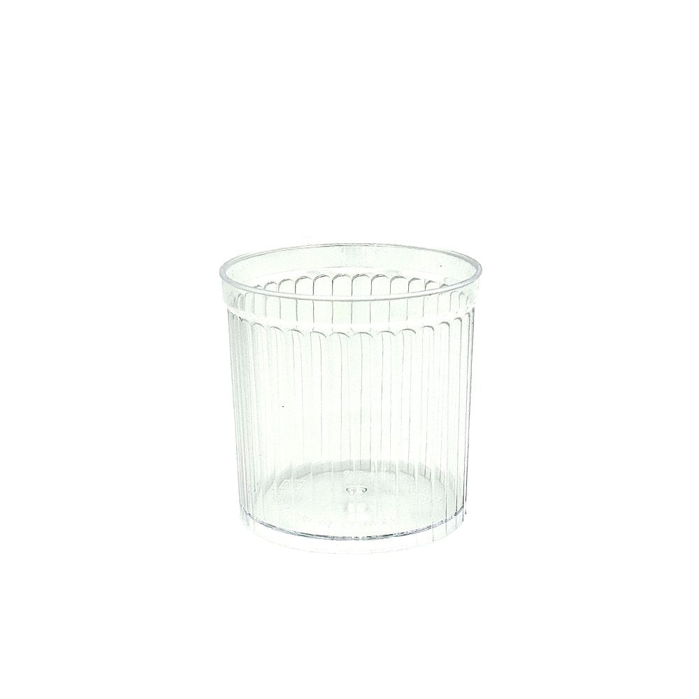 150mL Tall Clear Round Cylinder Rib Cup With Lid - TEM IMPORTS™