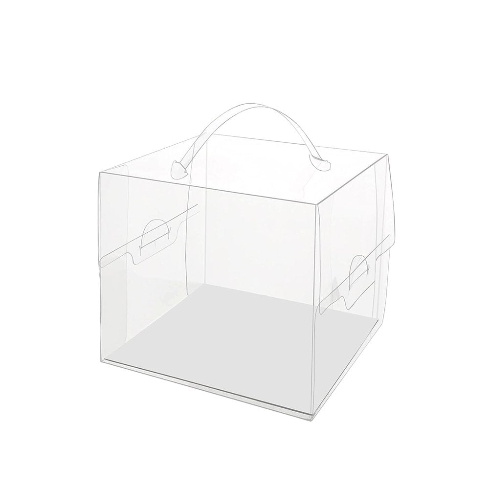 150x150x130mm Clear Square Box With Handle - TEM IMPORTS™
