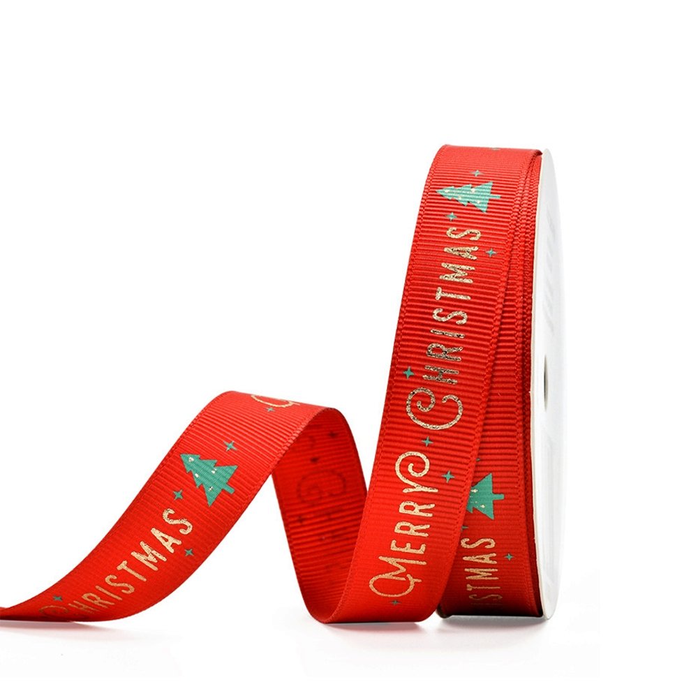 15mm Grosgrain Ribbon - Merry Christmas Red - TEM IMPORTS™