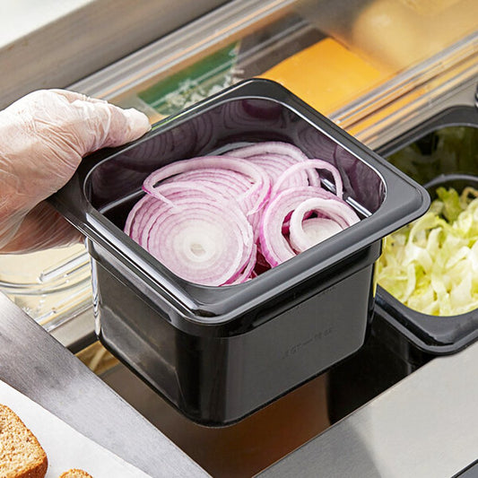 1/6 Size Steam Pan Polycarbonate Black - 1.5L - TEM IMPORTS™