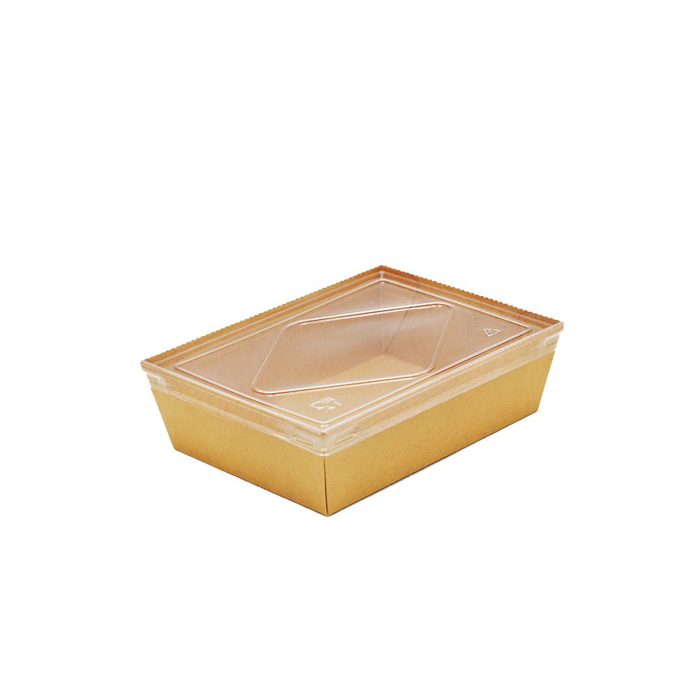 1600mL Kraft Paper Rectangular Container With Lid - TEM IMPORTS™
