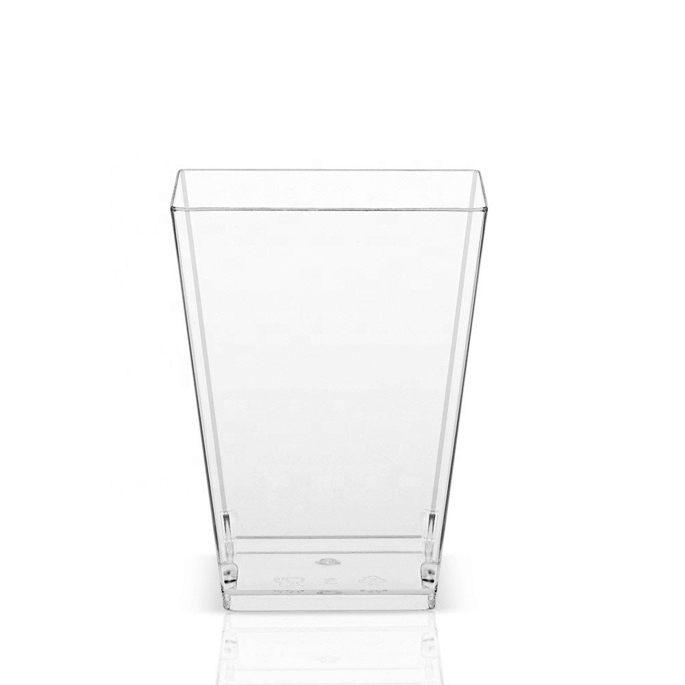160mL Clear Square Dessert Cup With Lid - TEM IMPORTS™