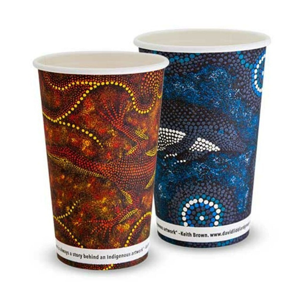 16oz/475mL PLA Coated SW Paper Cup Indigenous - TEM IMPORTS™