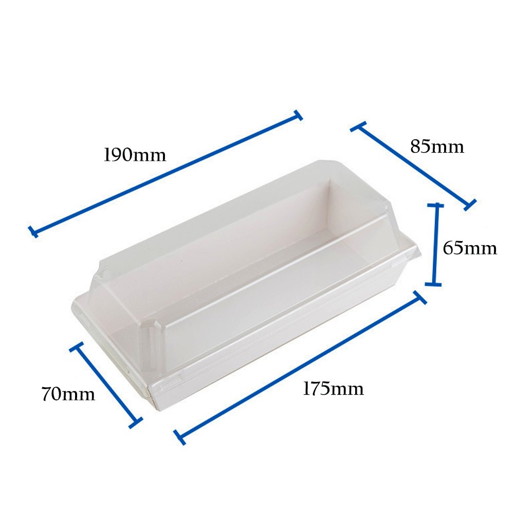 19x85cm Rectangular White Paper Tray With Clear Lid - TEM IMPORTS™