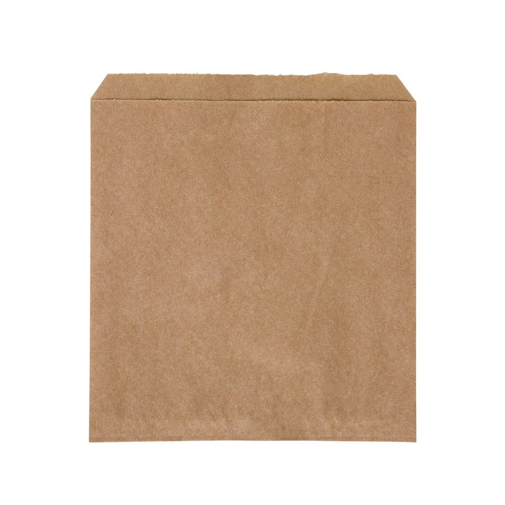 1W 1 Square Flat Paper Bag Brown - Pack of 100 - TEM IMPORTS™