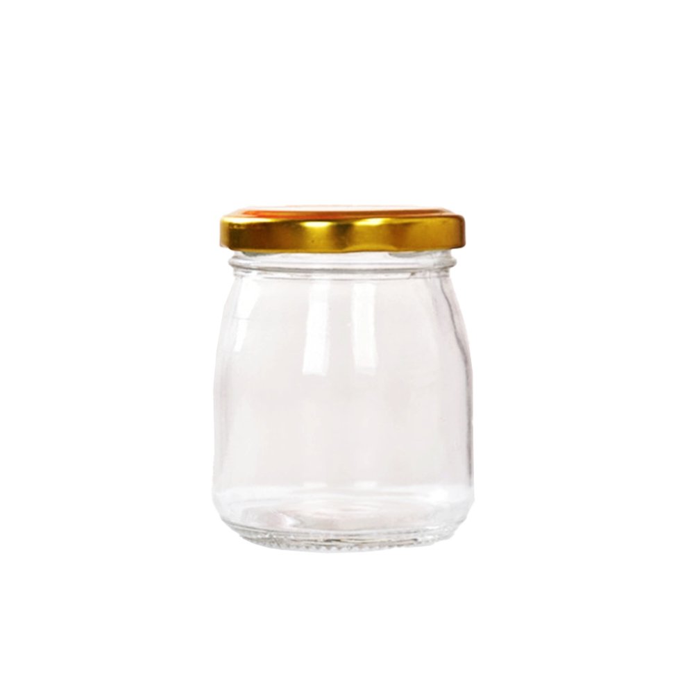 200mL Glass Jar With Gold Metal Twist Lid - TEM IMPORTS™
