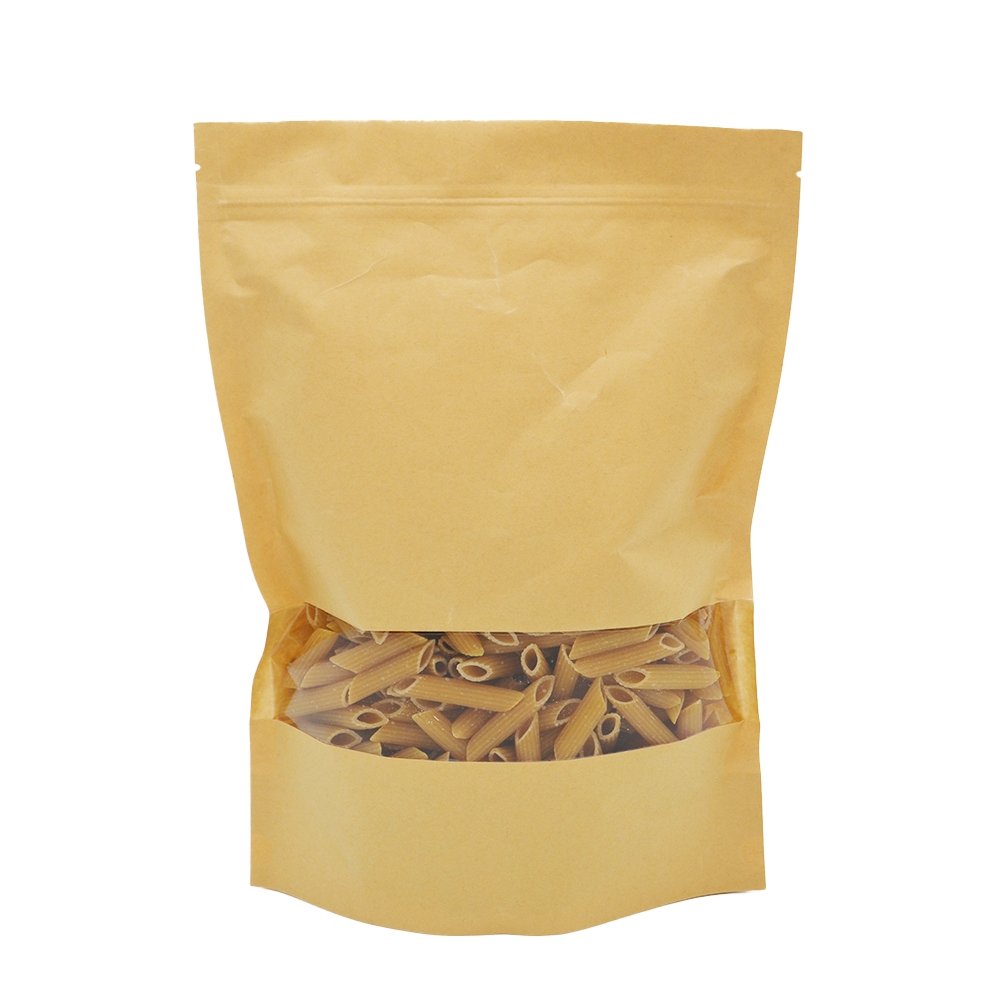 22x31 Reusable Kraft Ziplock Bag With Window-Pk50 - TEM IMPORTS™