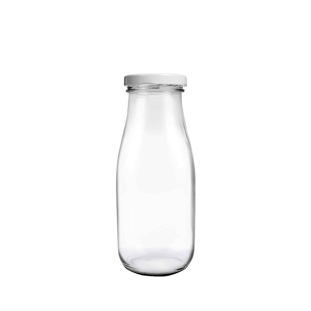 250mL Vintage Milk Glass Bottle With Metal Cap - TEM IMPORTS™