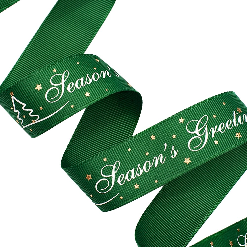25mm Grosgrain Ribbon - Season Greetings Green - TEM IMPORTS™