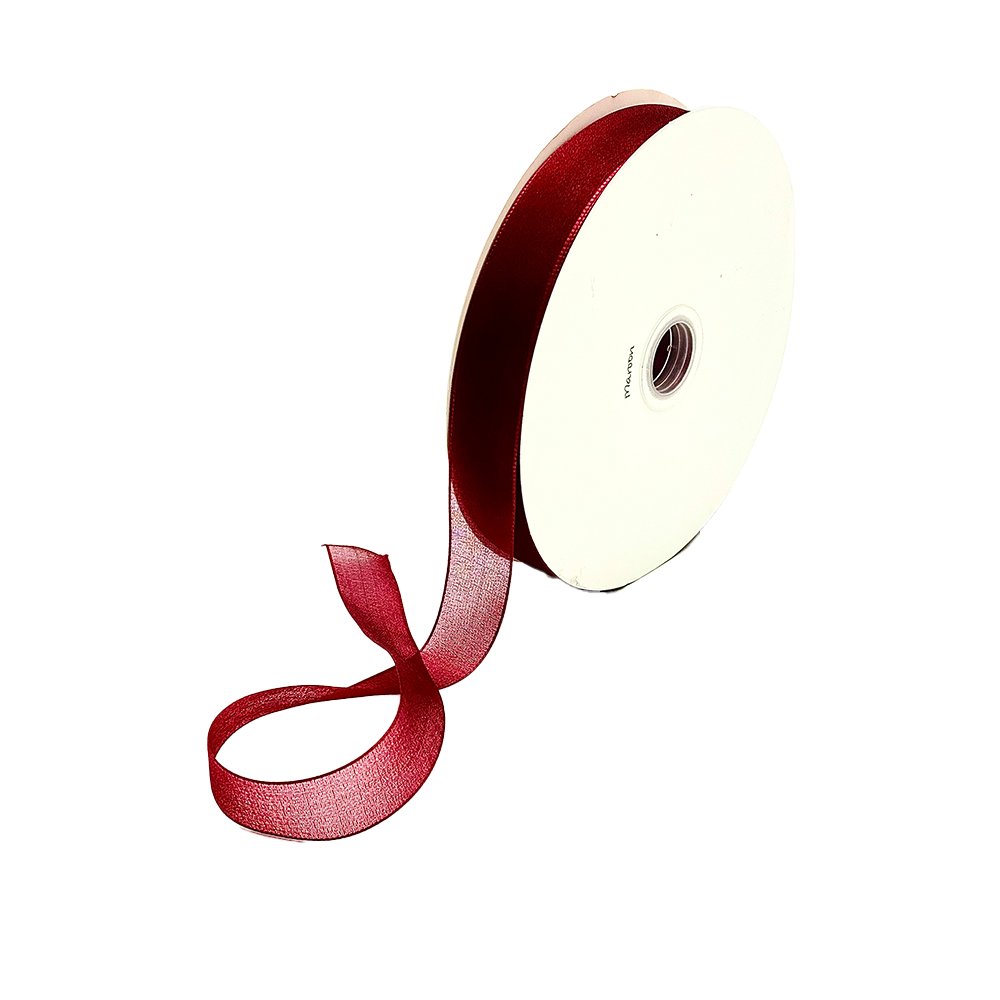 25mm Organza Maroon Red - Woven Edge - TEM IMPORTS™