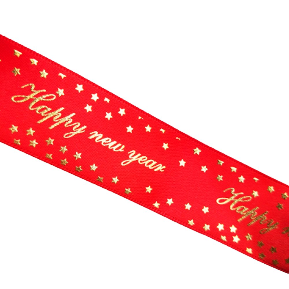 25mm Satin Ribbon - Happy New Year - TEM IMPORTS™