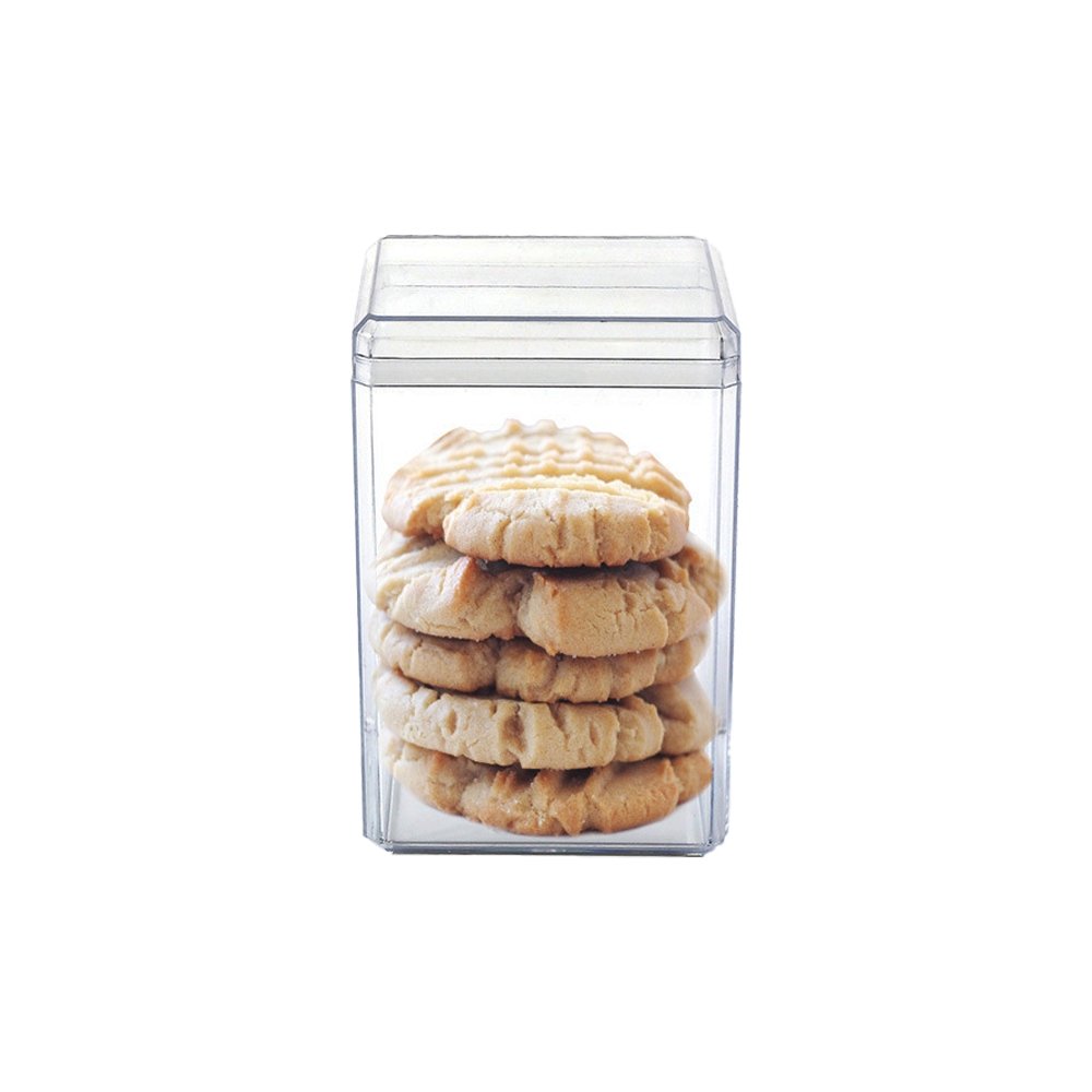 280mL Clear Tall Cube Container With Hard Lid - TEM IMPORTS™