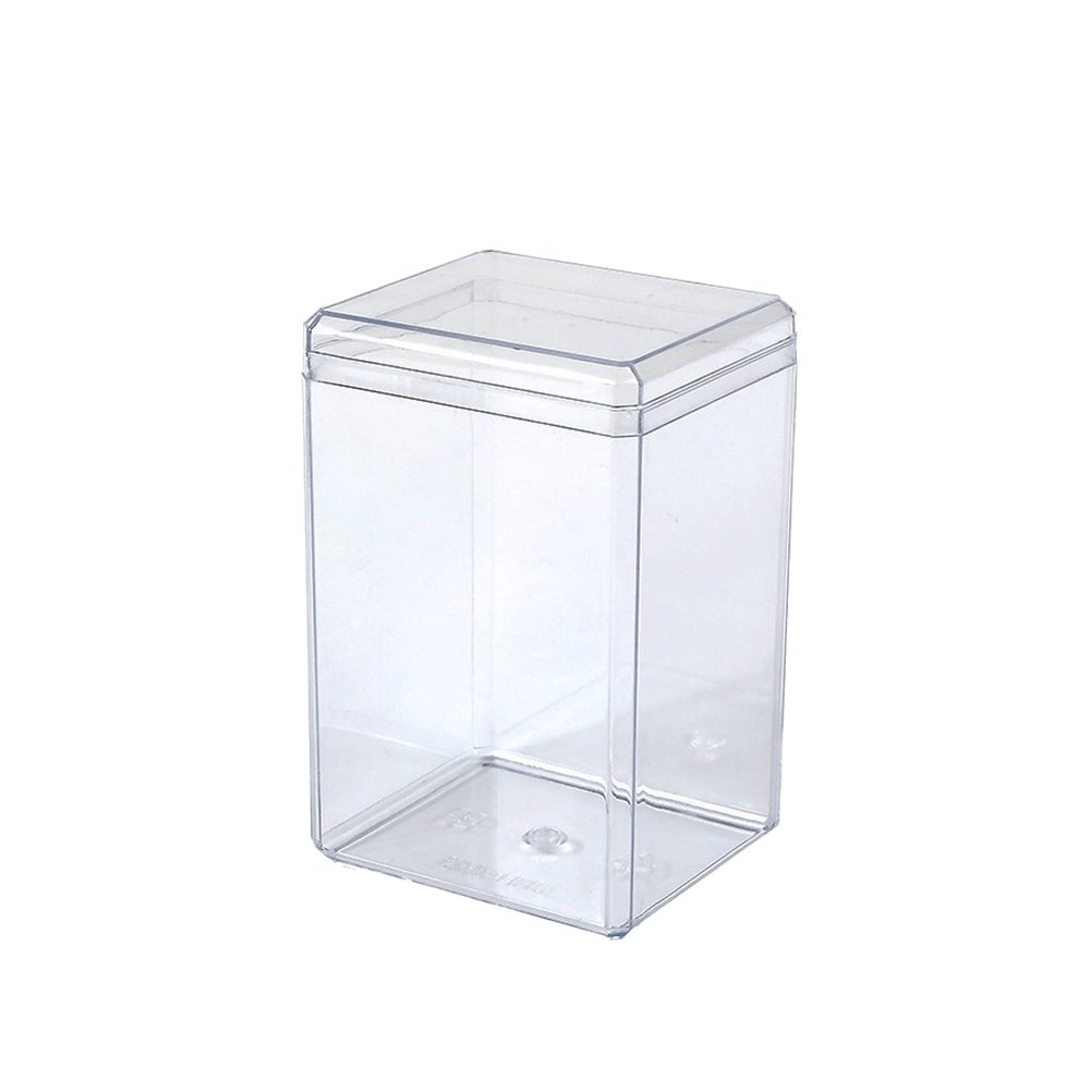 280mL Clear Tall Cube Container With Hard Lid - TEM IMPORTS™
