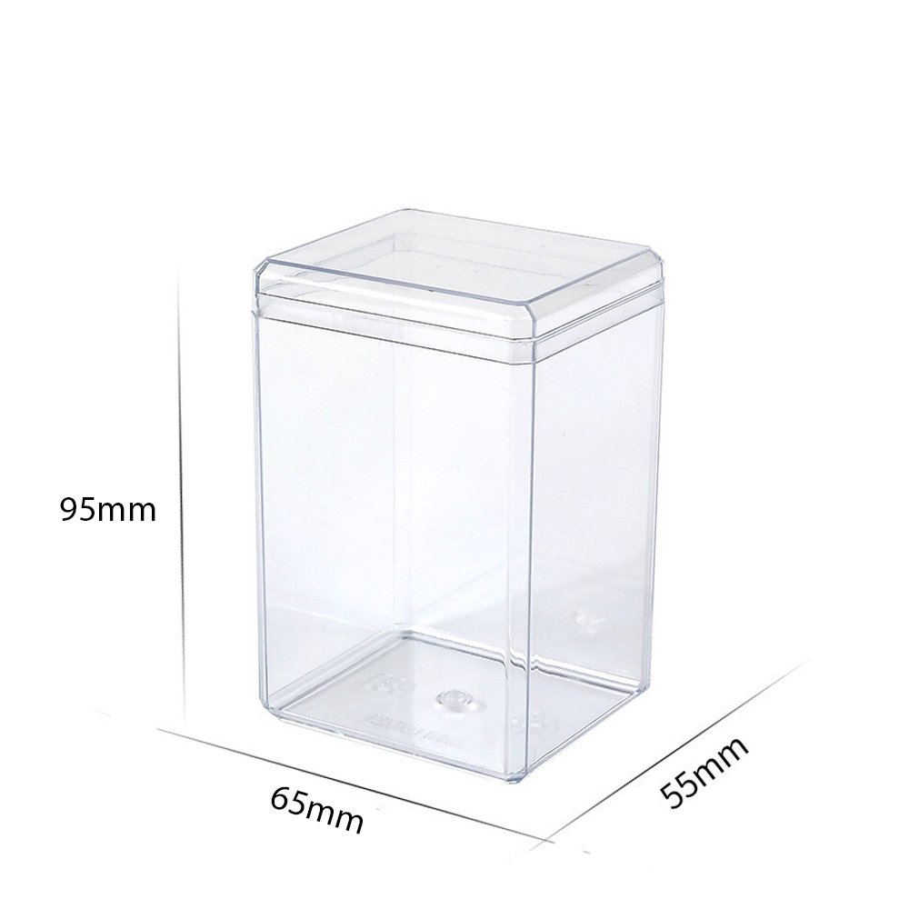 280mL Clear Tall Cube Container With Hard Lid - TEM IMPORTS™