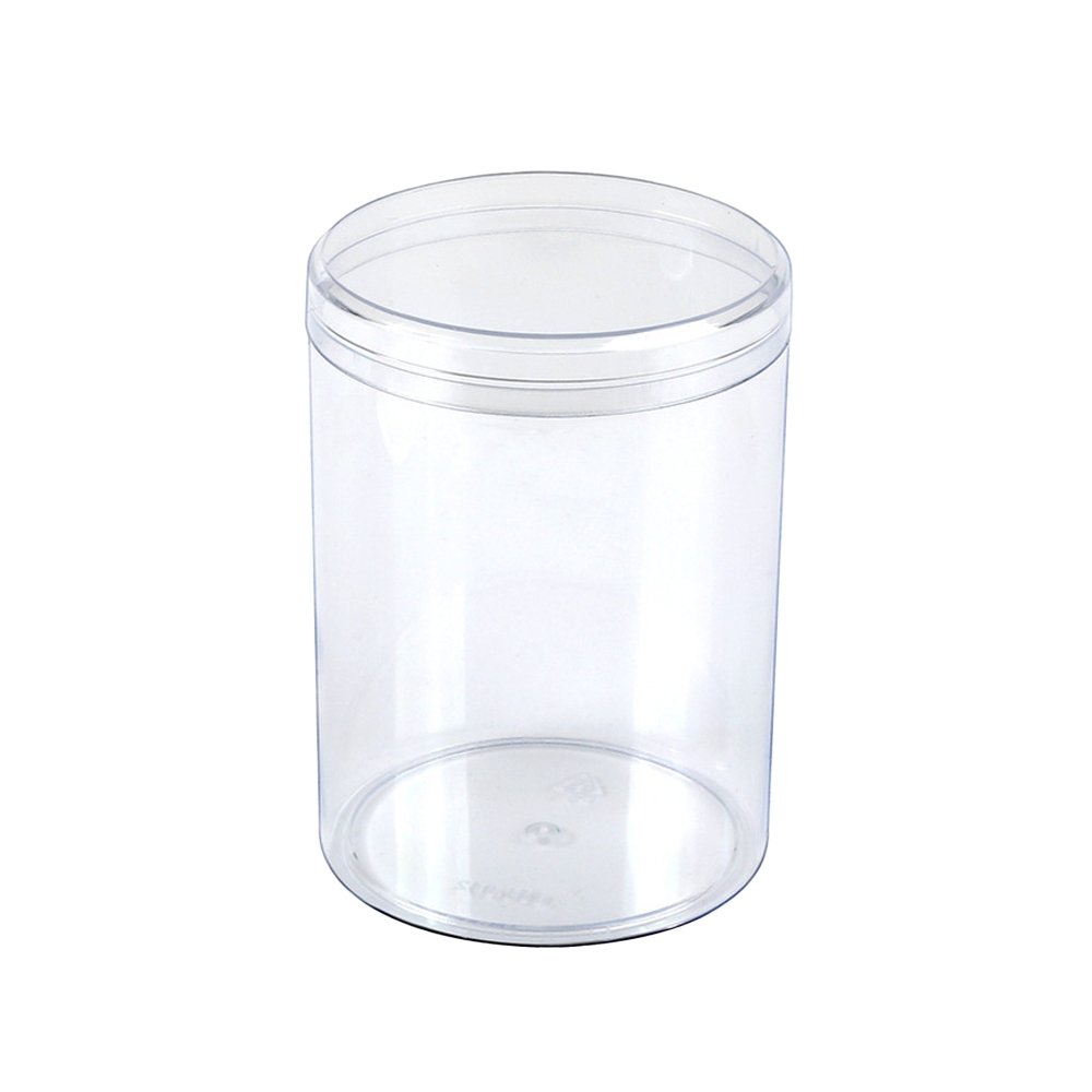 295mL Clear Round Cylinder Container With Hard Lid - TEM IMPORTS™