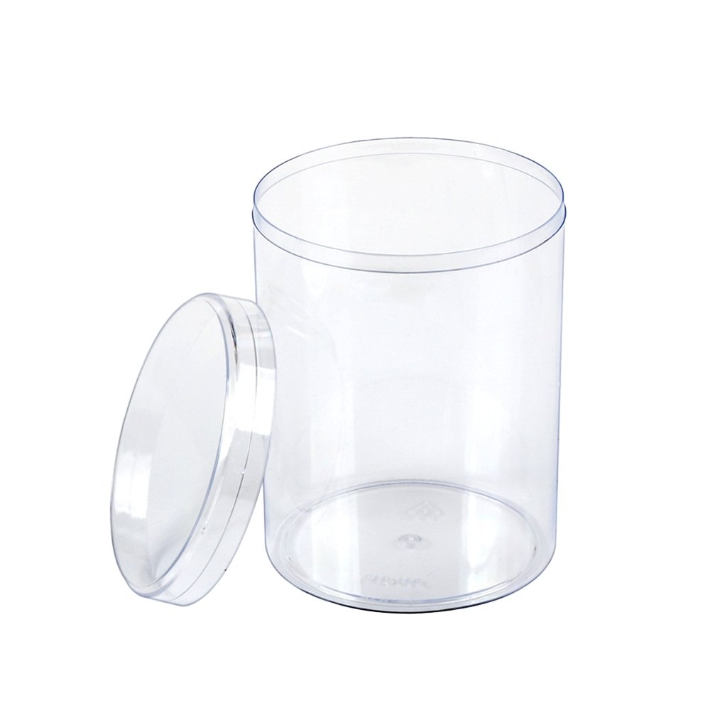 295mL Clear Round Cylinder Container With Hard Lid - TEM IMPORTS™