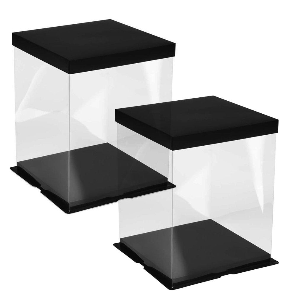 31x31x34 Clear Square Cake Box With Paper Lid - TEM IMPORTS™