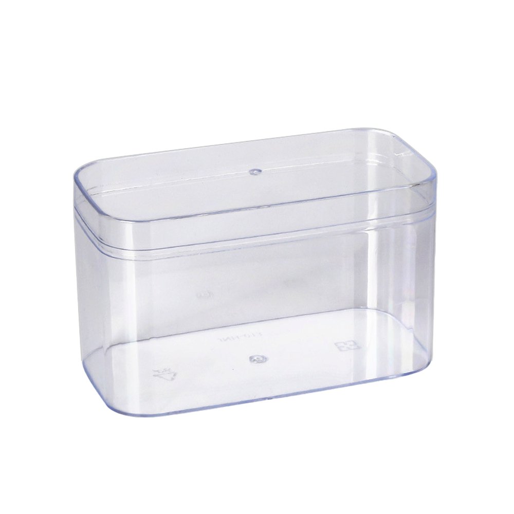 340mL Clear Tall Rectangular Container With Hard Lid - TEM IMPORTS™