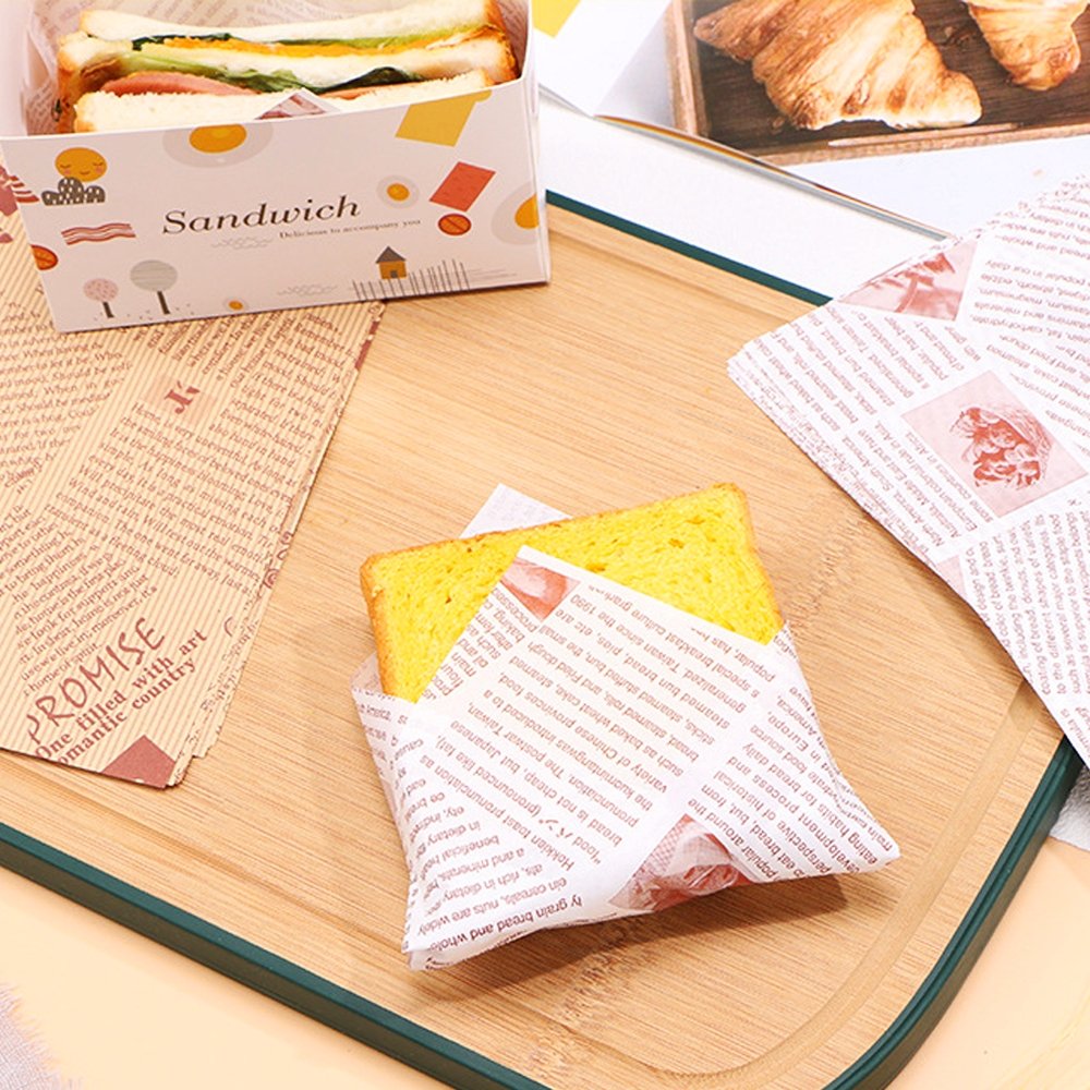 Printed Newspaper Pattern Food Wrapping Paper - 100/PK - TEM IMPORTS™