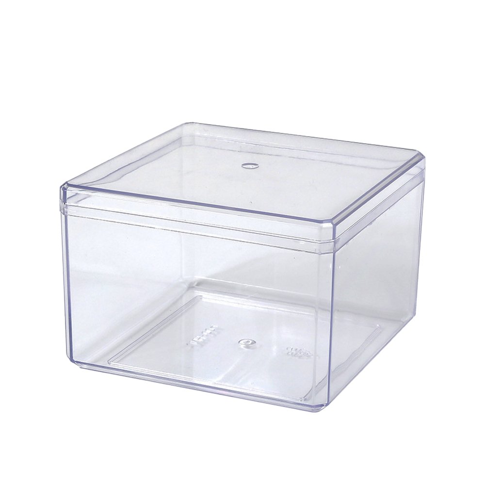 380mL Clear Square Container With Hard Lid - TEM IMPORTS™