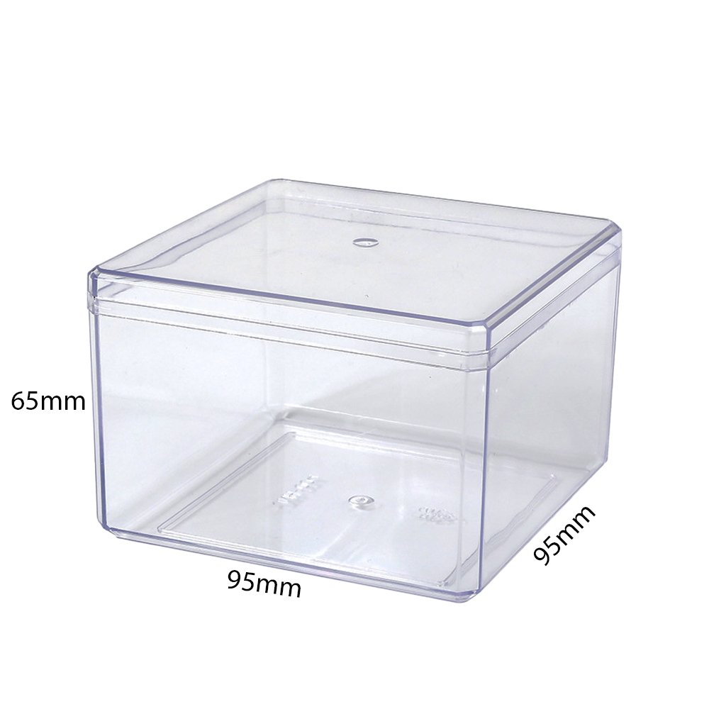 380mL Clear Square Container With Hard Lid - TEM IMPORTS™
