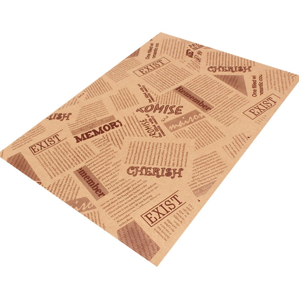38x28 Food Wrapping Paper - Old newspaper - Pk100 - TEM IMPORTS™