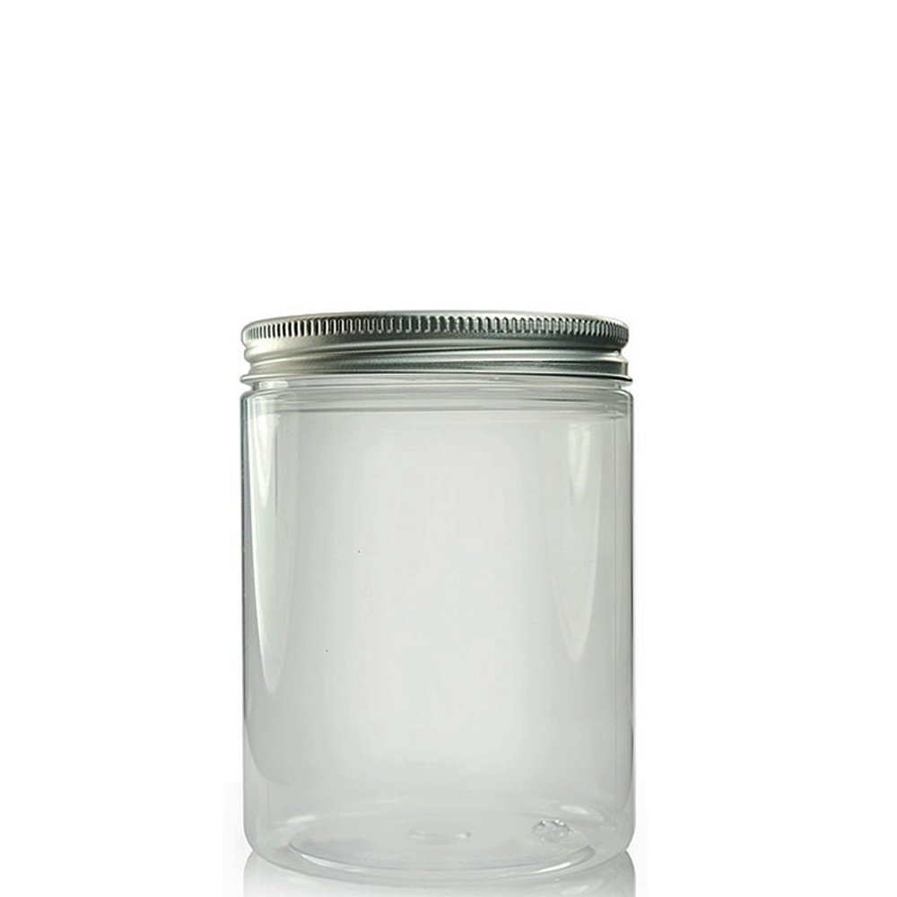 400mL/83mm Neck Straight Sided Plastic Jar With Metal Lid - TEM IMPORTS™