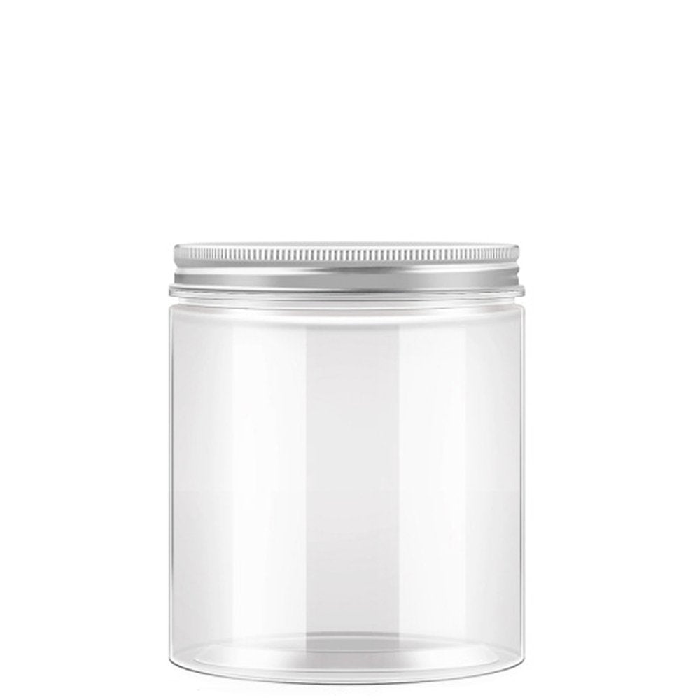 400mL/89mm Neck Straight Sided Plastic Jar With Metal Lid - TEM IMPORTS™