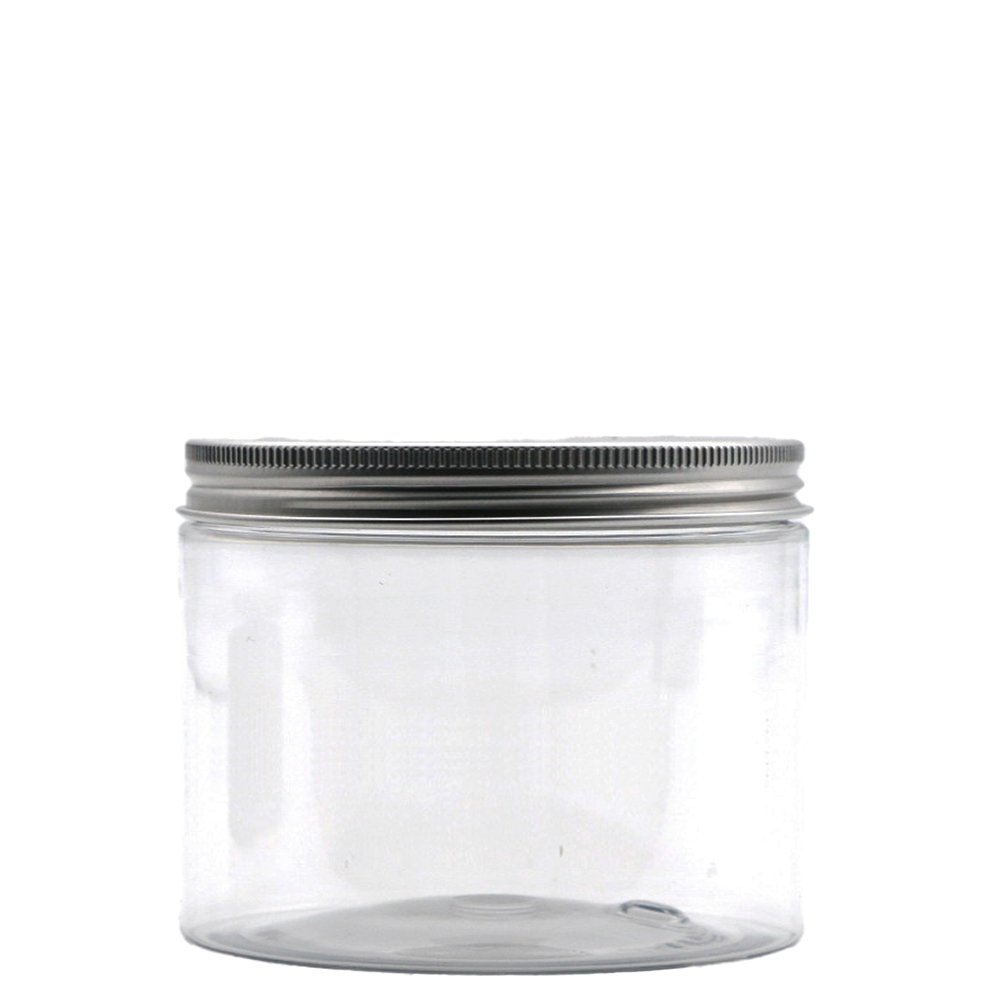 450mL/100mm Neck Straight Sided Plastic Jar With Metal Lid - TEM IMPORTS™