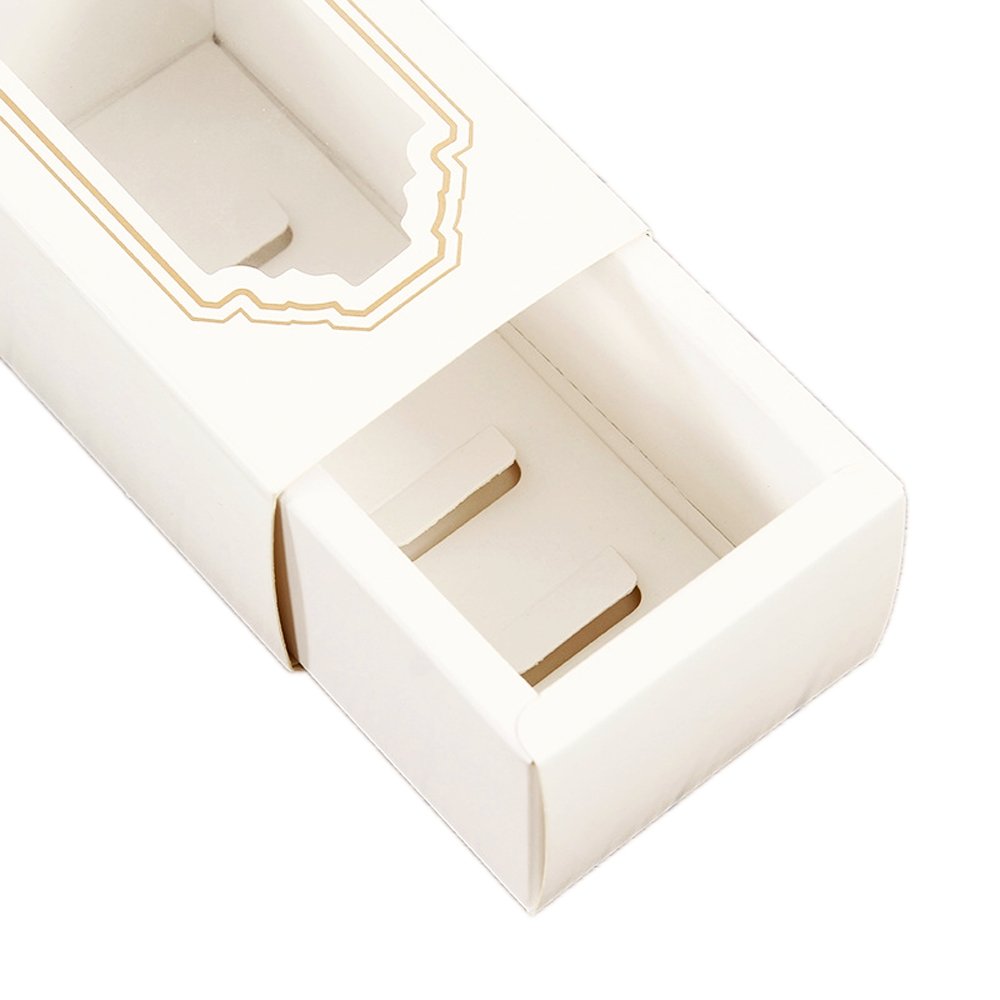 5 Macaron White & Gold Frame Paper Box Window - TEM IMPORTS™