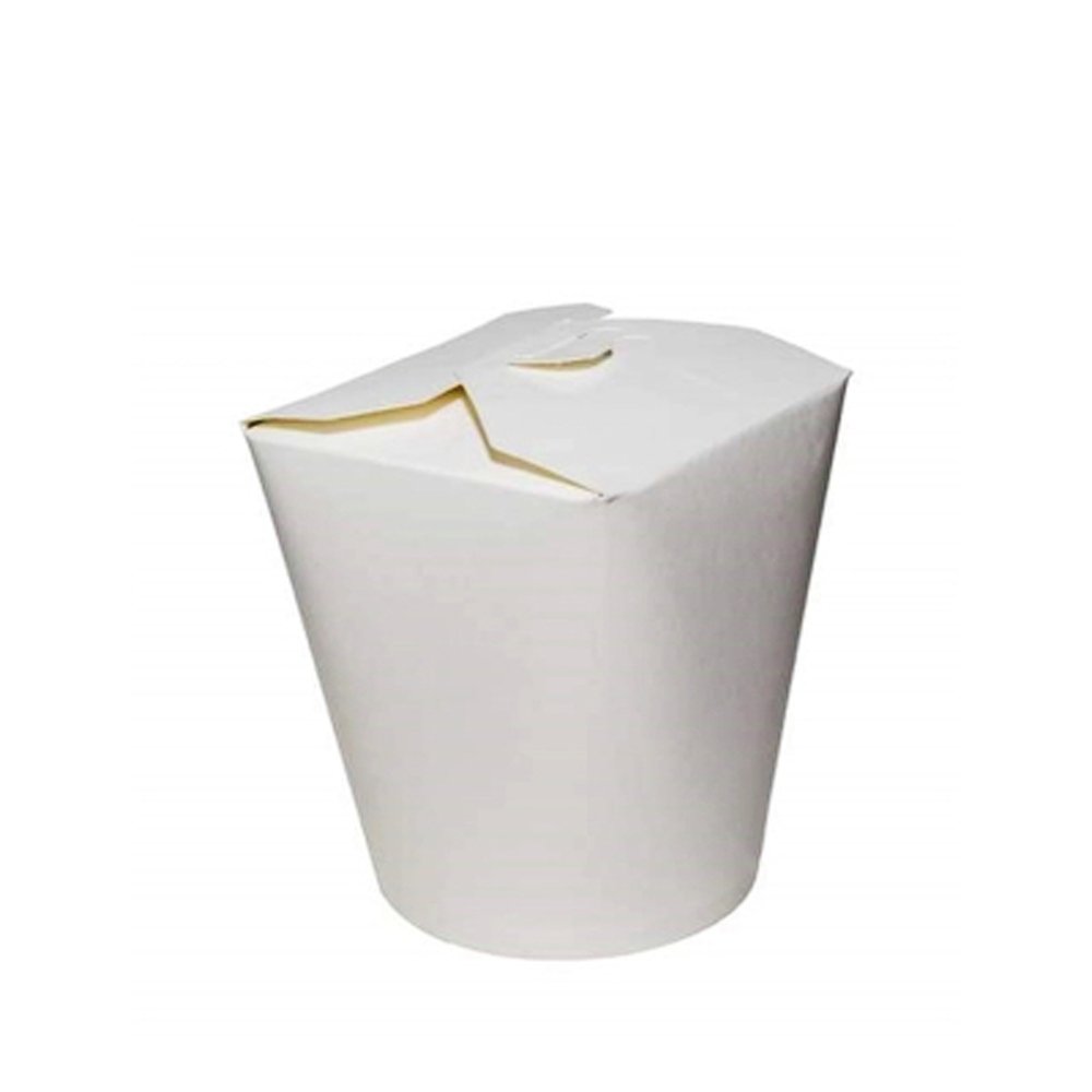 500mL White PE Coated Paper Noodle Boxes - Round Bottom - TEM IMPORTS™